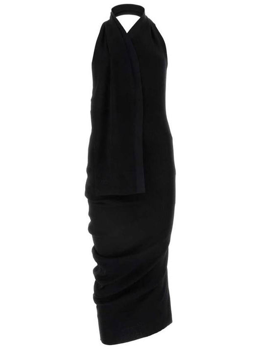 Luxury Fendi asymmetric halterneck sleeveless dress FZDC27ARV4_F0GME