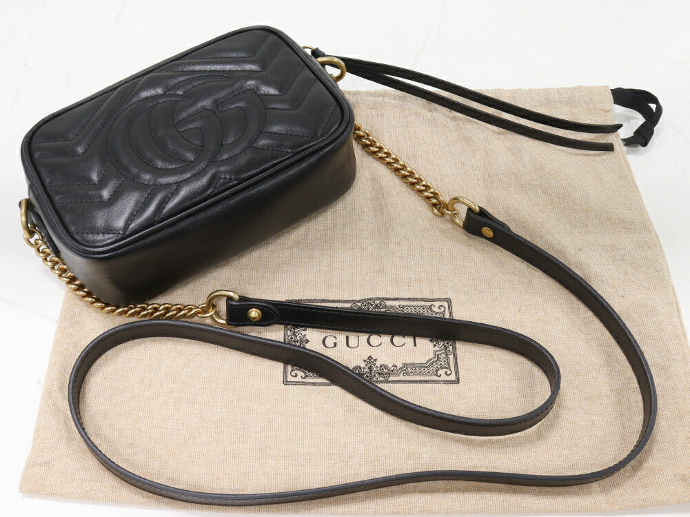 Gucci GG Marmont Quilted Mini Bag Black