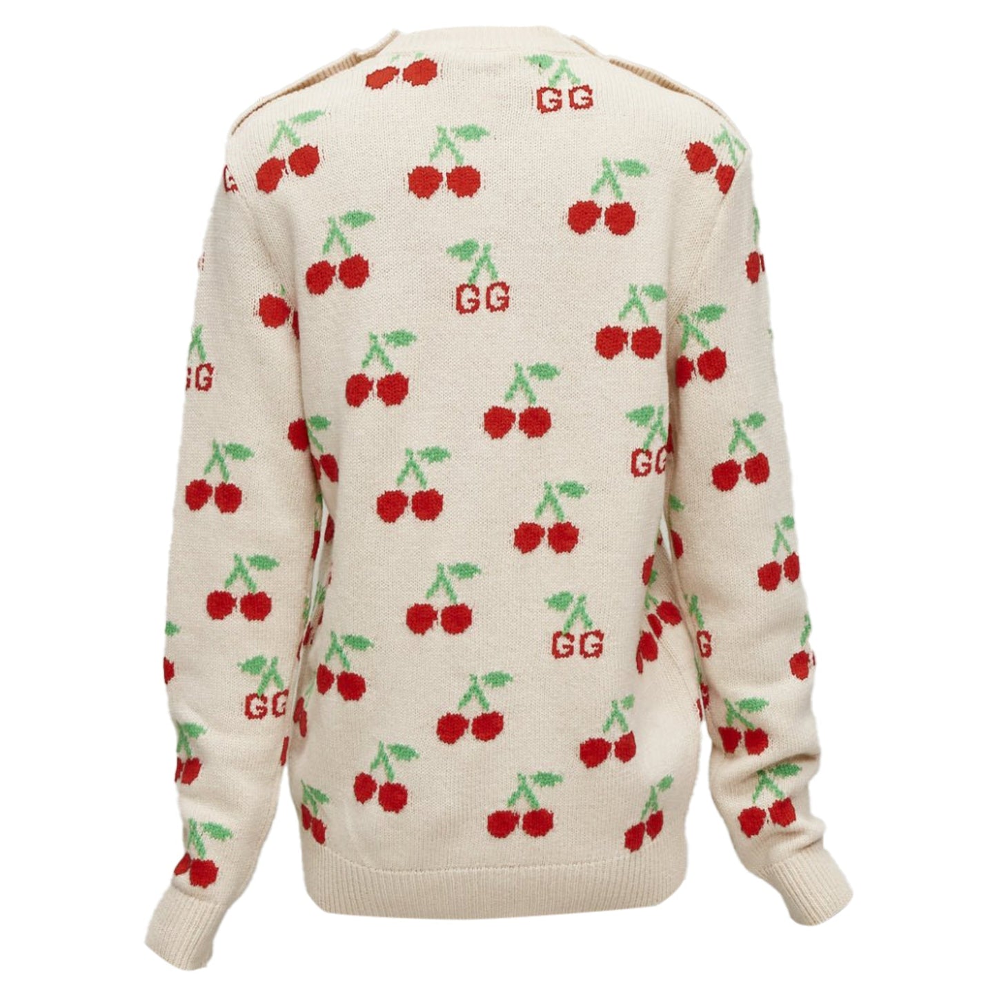 Gucci GG logo Cherries crew long sleeves sweater