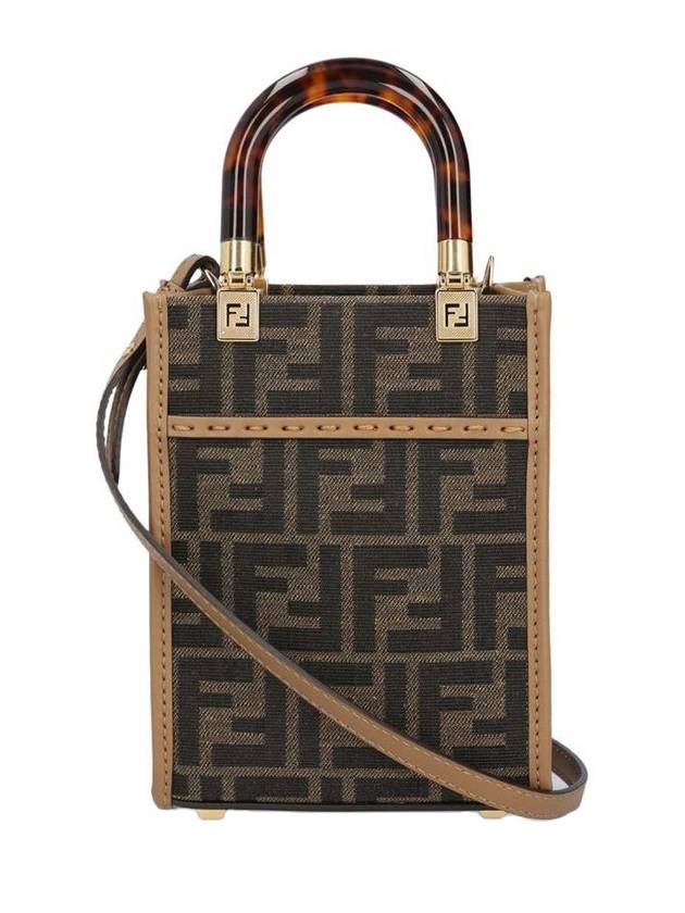 Luxury Fendi Sunshine Small Shopper Tote Bag Brown