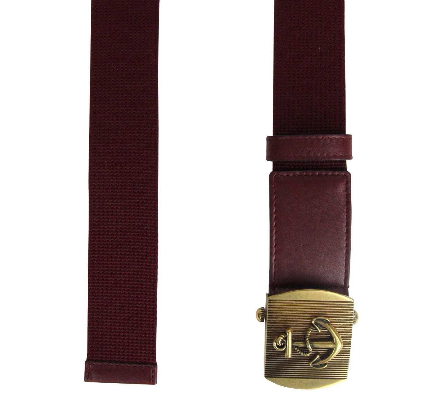 Gucci Men's Military Fabric Anchor Brass Buckle Belt