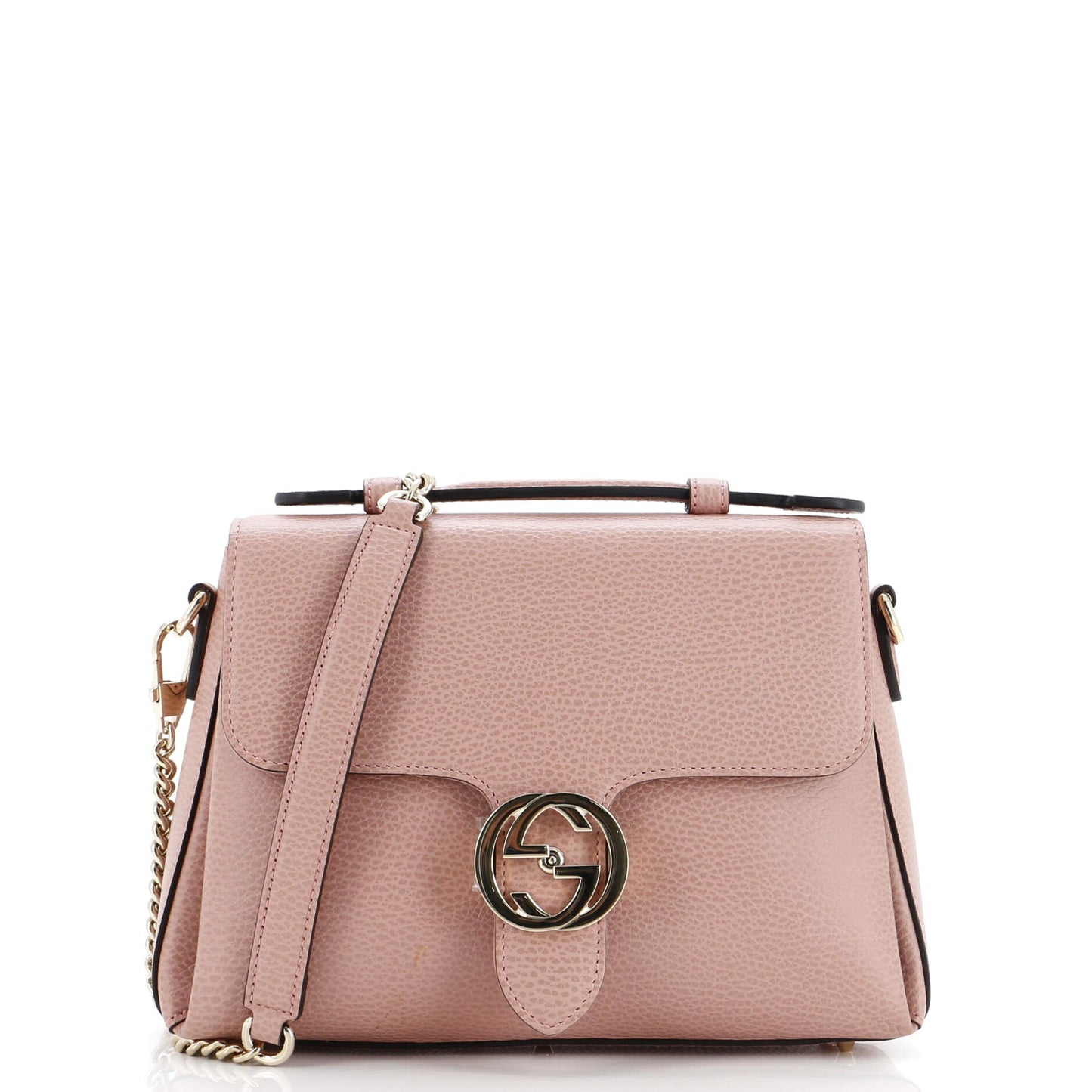 Luxury Gucci Trending 2025 Interlocking Top Handle Bag Leather Small