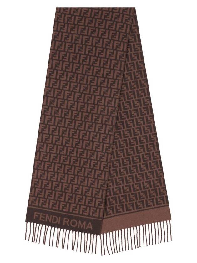 Luxury Fendi Wool Cashmere Scarf Burgundy