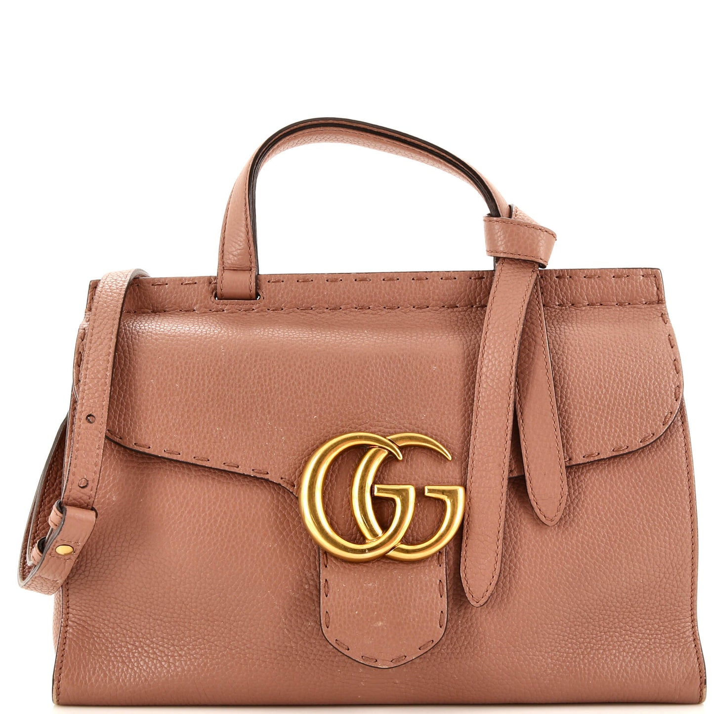 Luxury Gucci Trending 2025 GG Marmont Top Handle Bag Leather Small