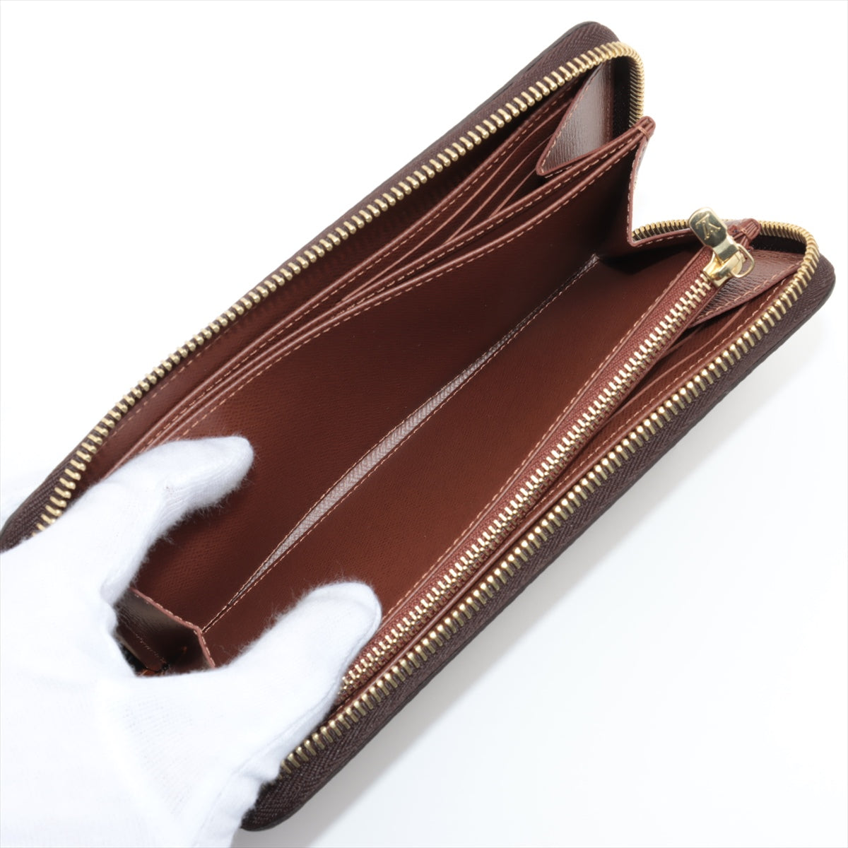 Louis Vuitton Monogram Zippyr Wallet M42616 Brown Round Zipper Wallet