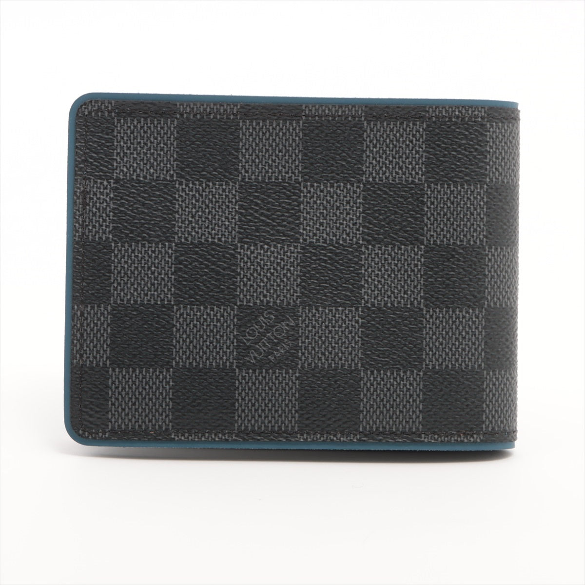 Louis Vuitton Damiere Portfolio Multiple N64434 Blue x Black Compact Wallet