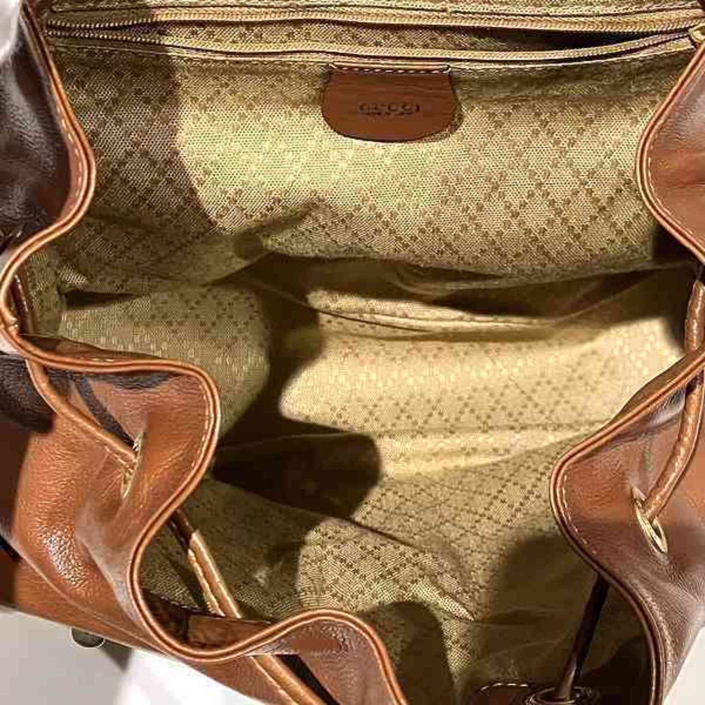 Luxury Gucci Trending 2025 Bamboo  Leather Backpack Bag ()