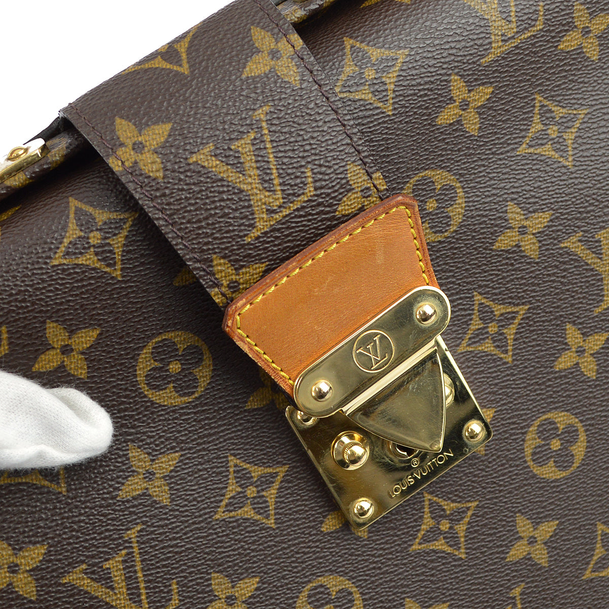 Louis Vuitton 1998 Monogram Serviette Fermoir Business Handbag M53305