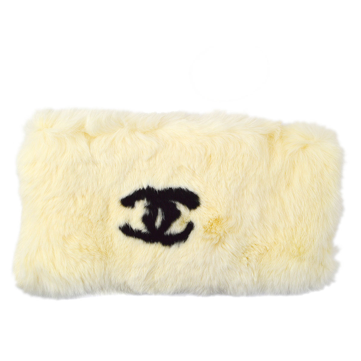 Luxury Chanel 2001 Rabbit Fur Bangle White