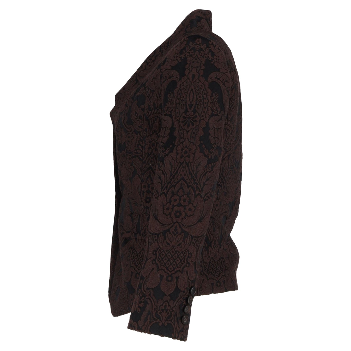 Gucci 2010s Floral-Jacquard Blazer in Brown Wool