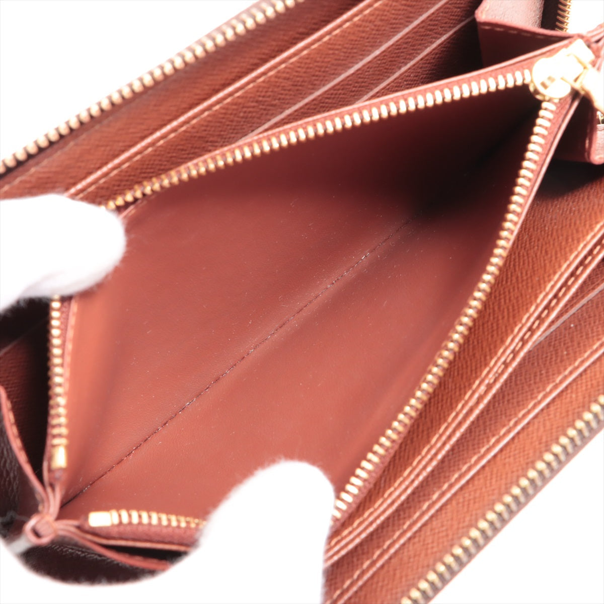 Louis Vuitton Monogram  Wallet M60017 Brown Round Zip Wallet