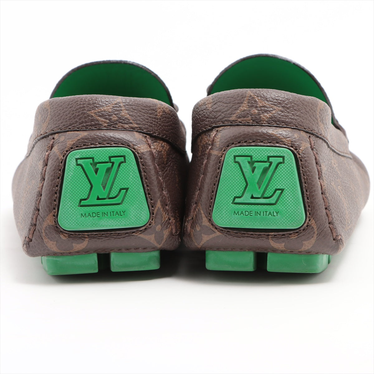 Louis Vuitton 22 Years Leather Driving Shoes 8 1/2 Men Brown ND0262 Monogram