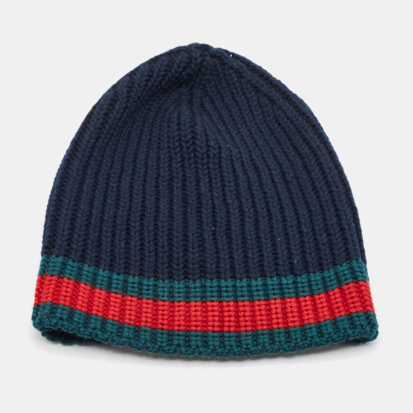 Luxury Gucci Trending 2025 Black Web Rib Knit Wool Beanie M