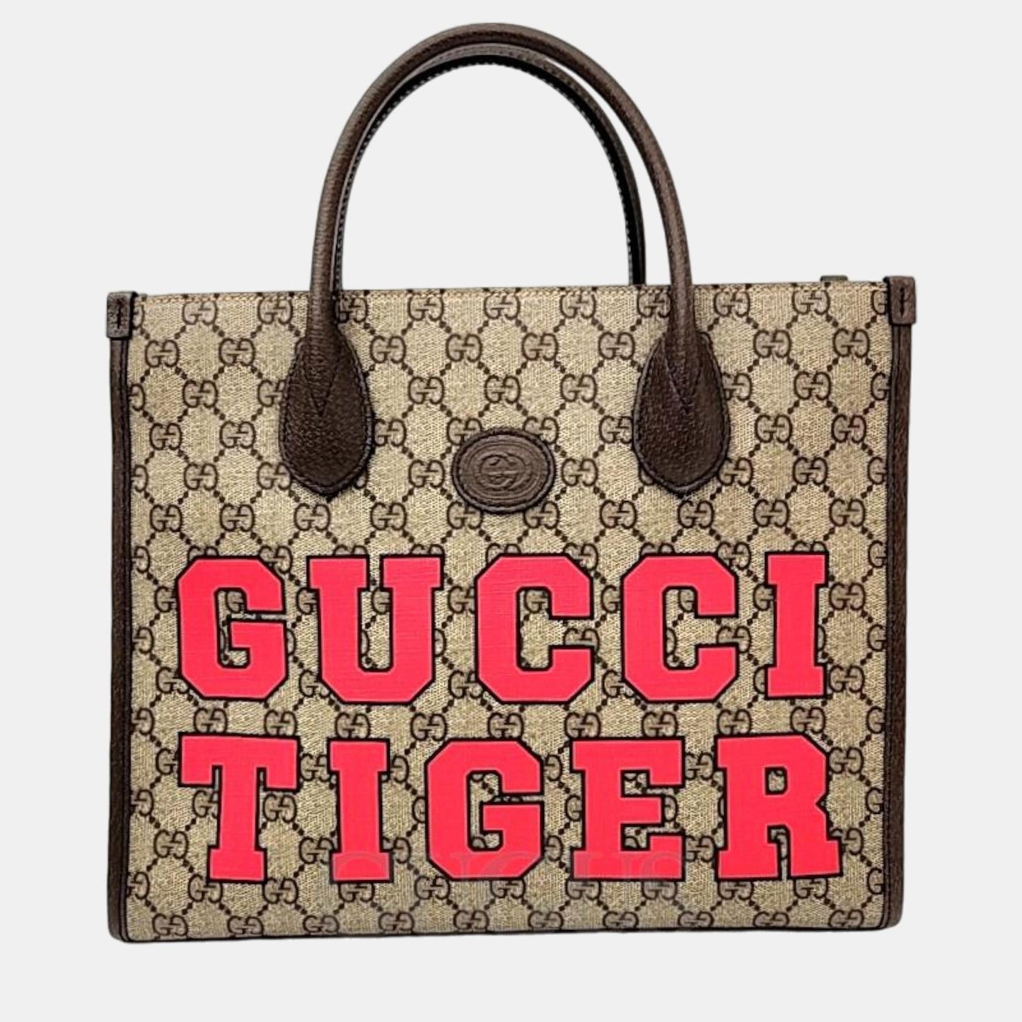 Luxury Gucci Trending 2025 Brown GG Canvas Tiger GG Small Tote Bag