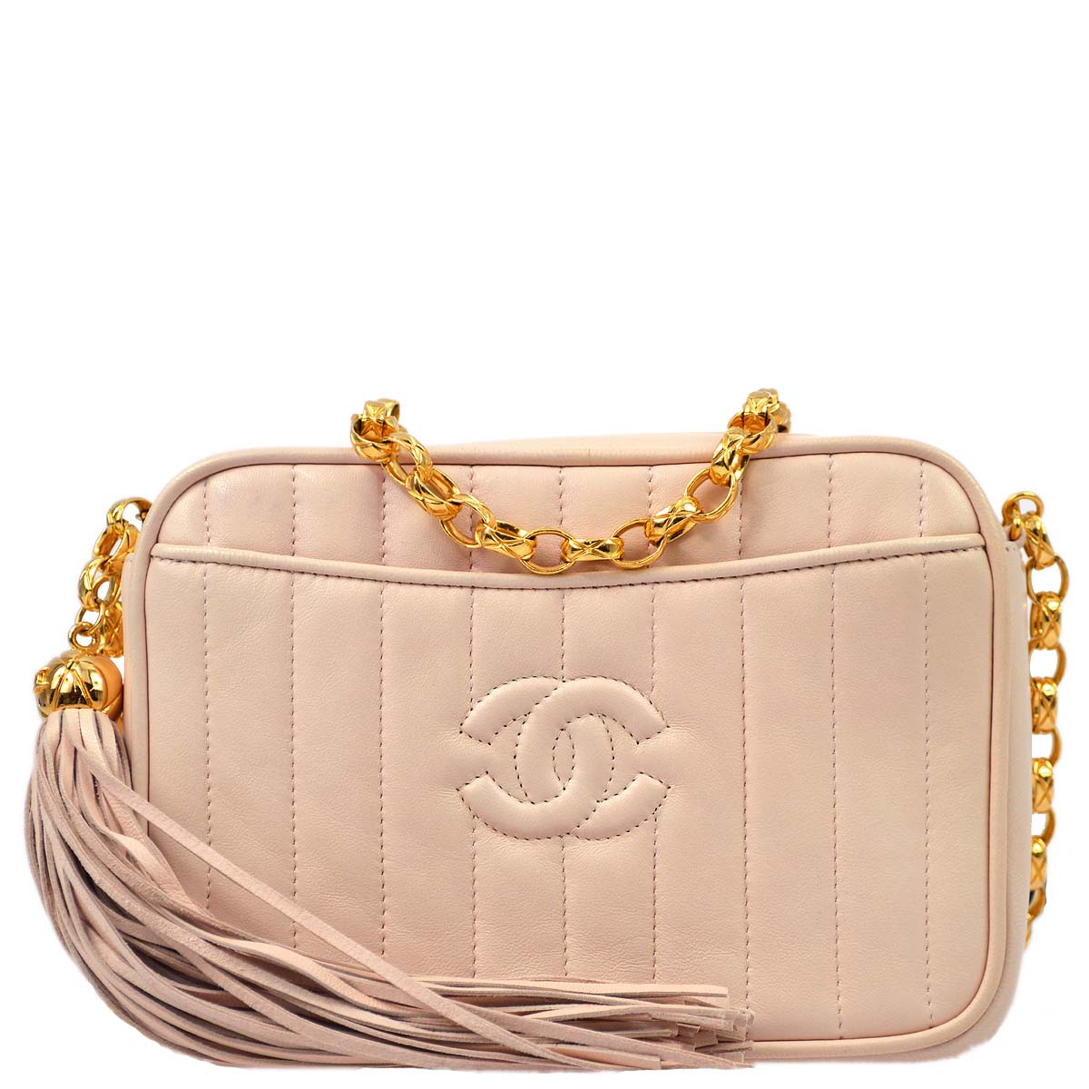 Luxury Chanel 1991-1994 Pink Lambskin Mini Vertical Pocket Camera Bag