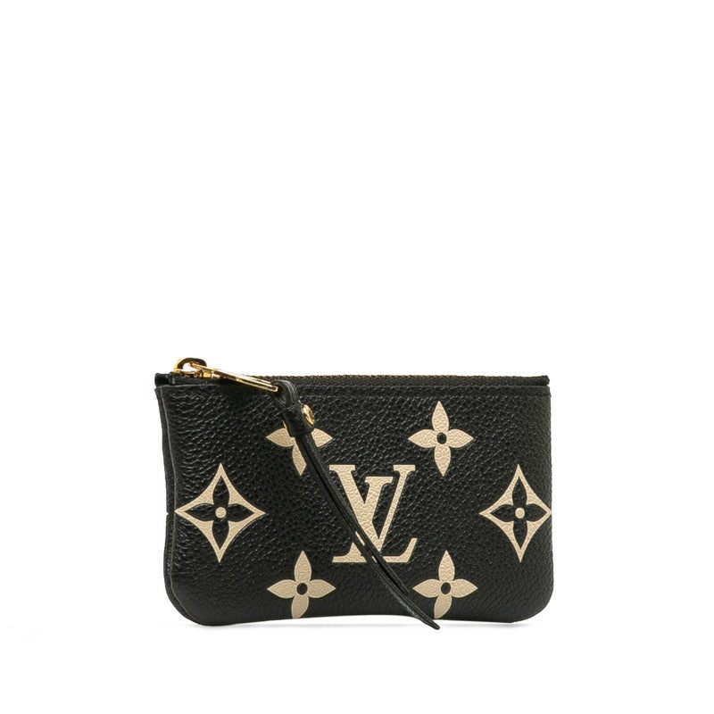 Louis Vuitton Monogram Implant Pouchette Creole Vial Porchette M80885 Black Beige Leather  Louis Vuitton