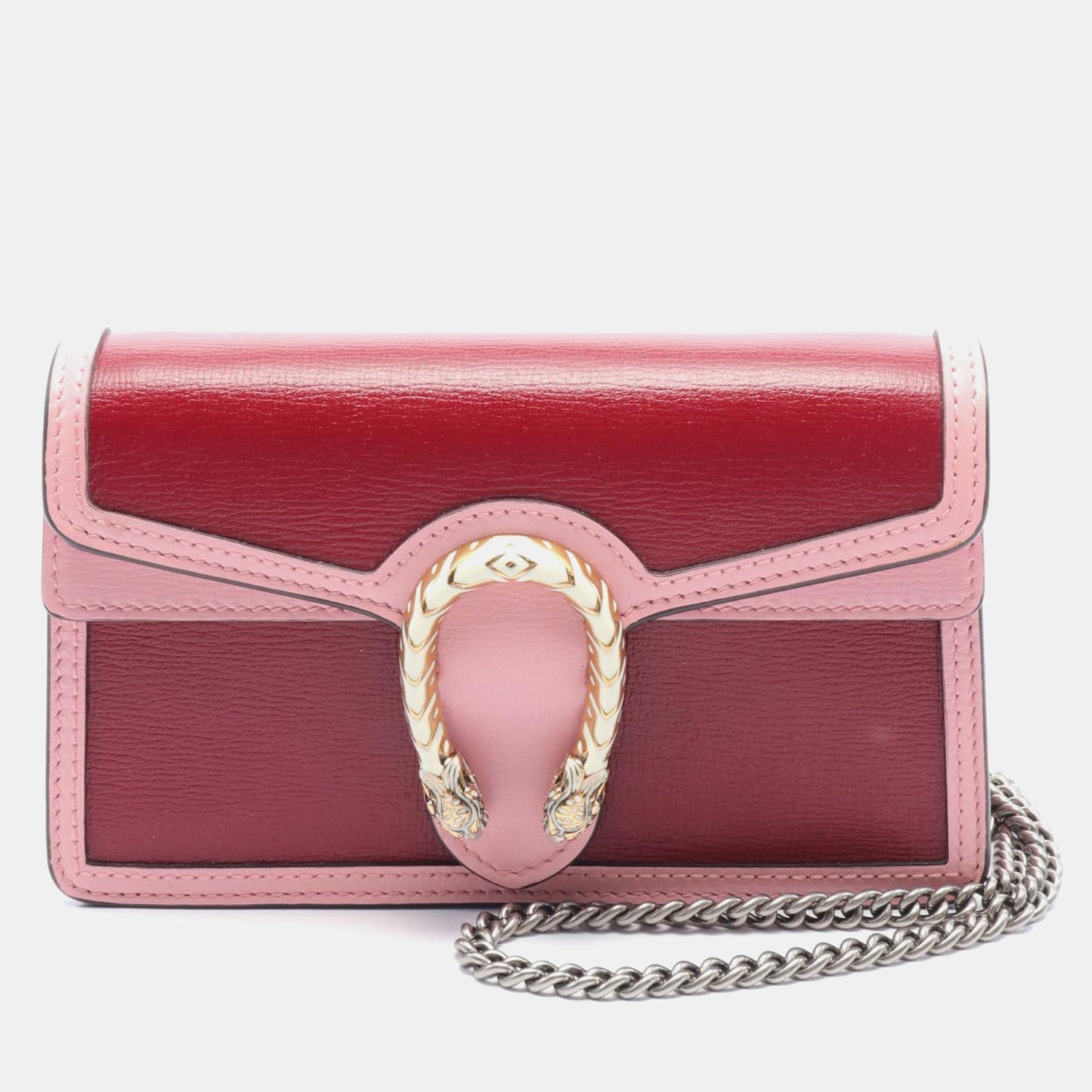 Luxury Gucci Trending 2025 Pink Leather Leather Dionysus Super Mini Shoulder Bag