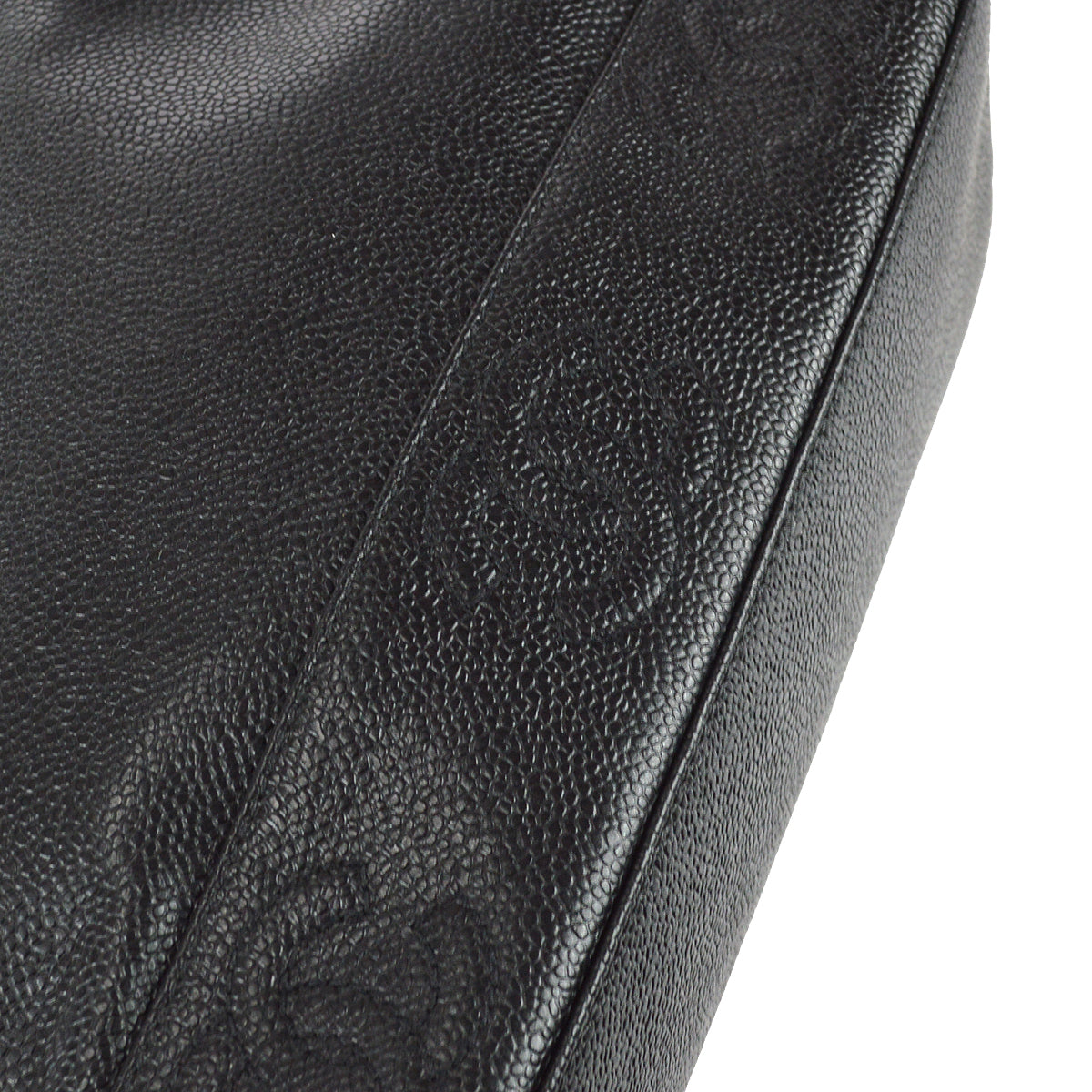 Luxury Chanel 1996-1997 Triple CC Shoulder Tote Bag Black Caviar