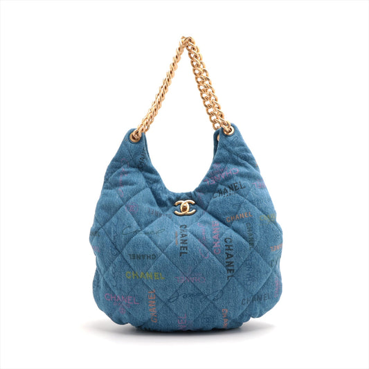 Chanel Matrasse Denim Chain Shoulder Bag Blue G