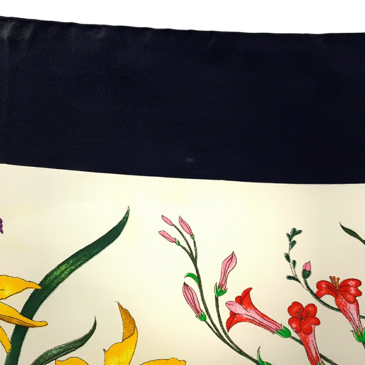 Gucci Flora Silk Scarf Navy Multicolor