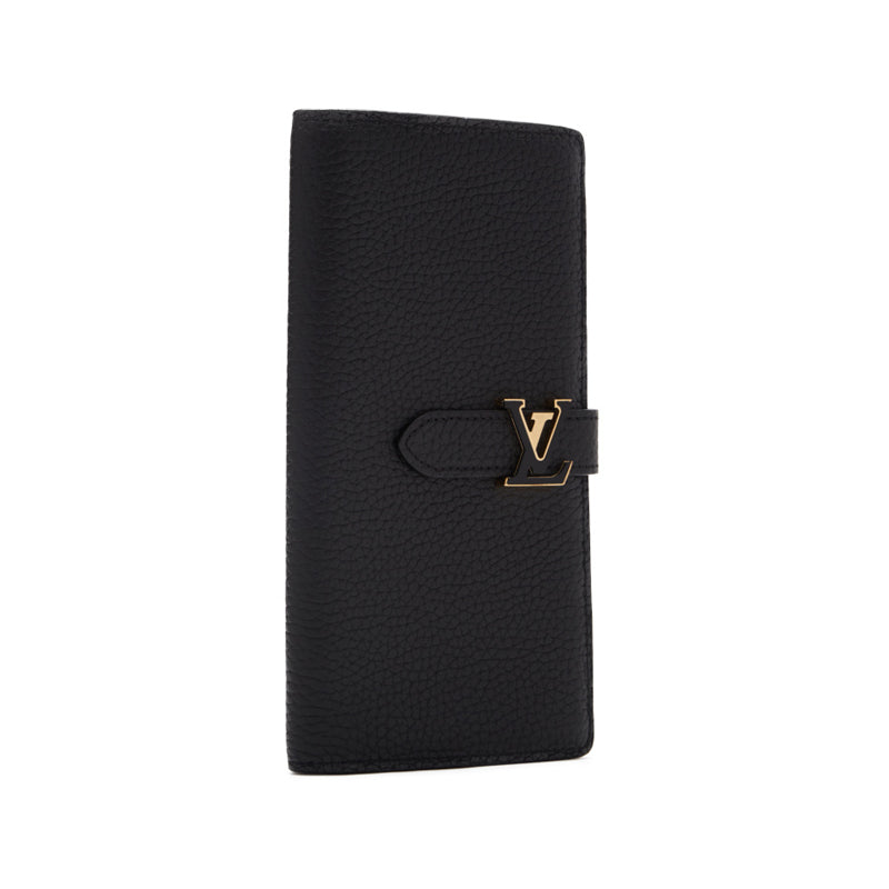LOUIS VUITTON Lewitton Vertical Capsine 2 Fable Long Wallet  Leather Noir (Golden ) 's Head Wallet  Head Wallet Long Wallet Hybrid  Delivery escence Online