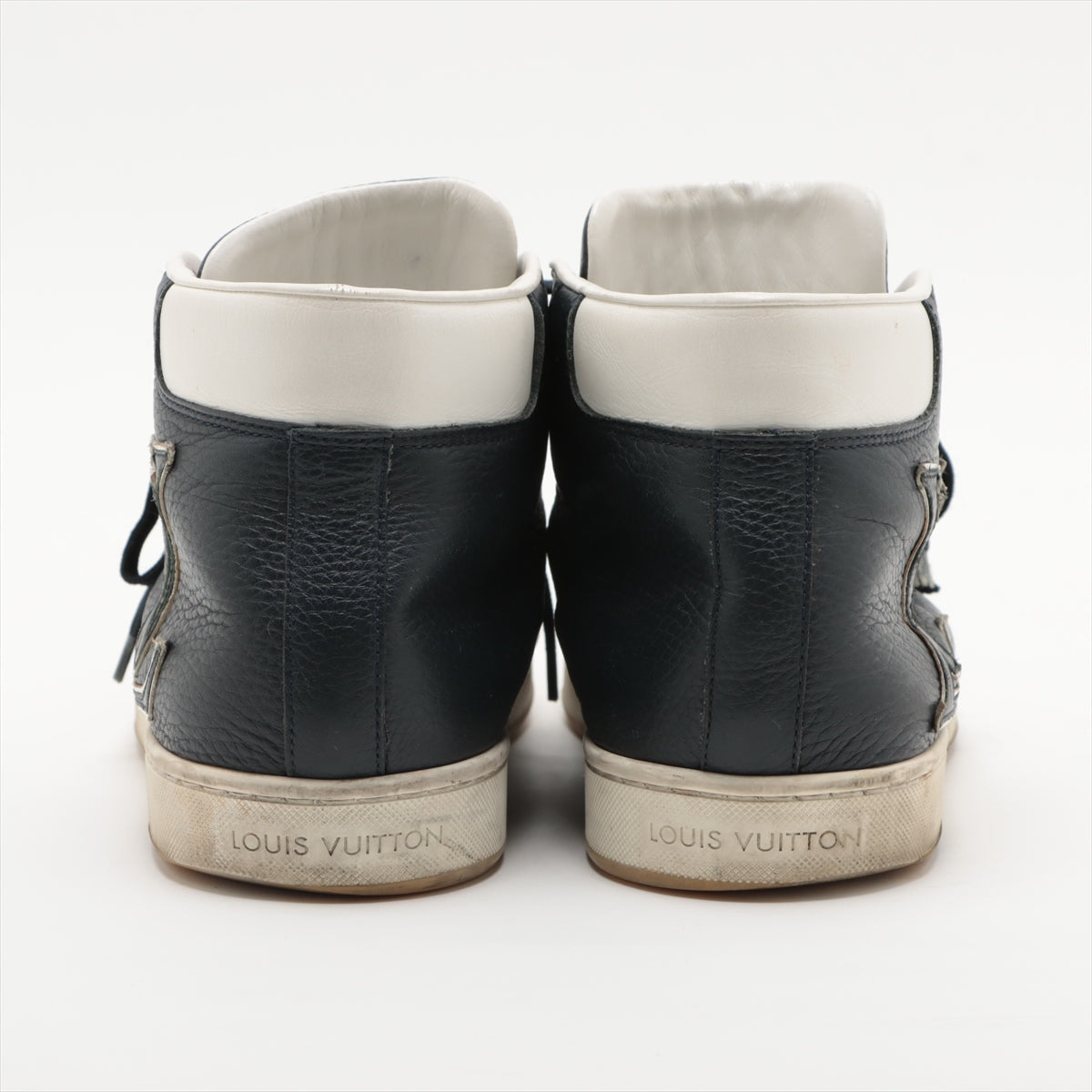 Louis Vuitton 12 Years Leather High-Cut Sneaker 6.5 Men WhiteNavy MS0182