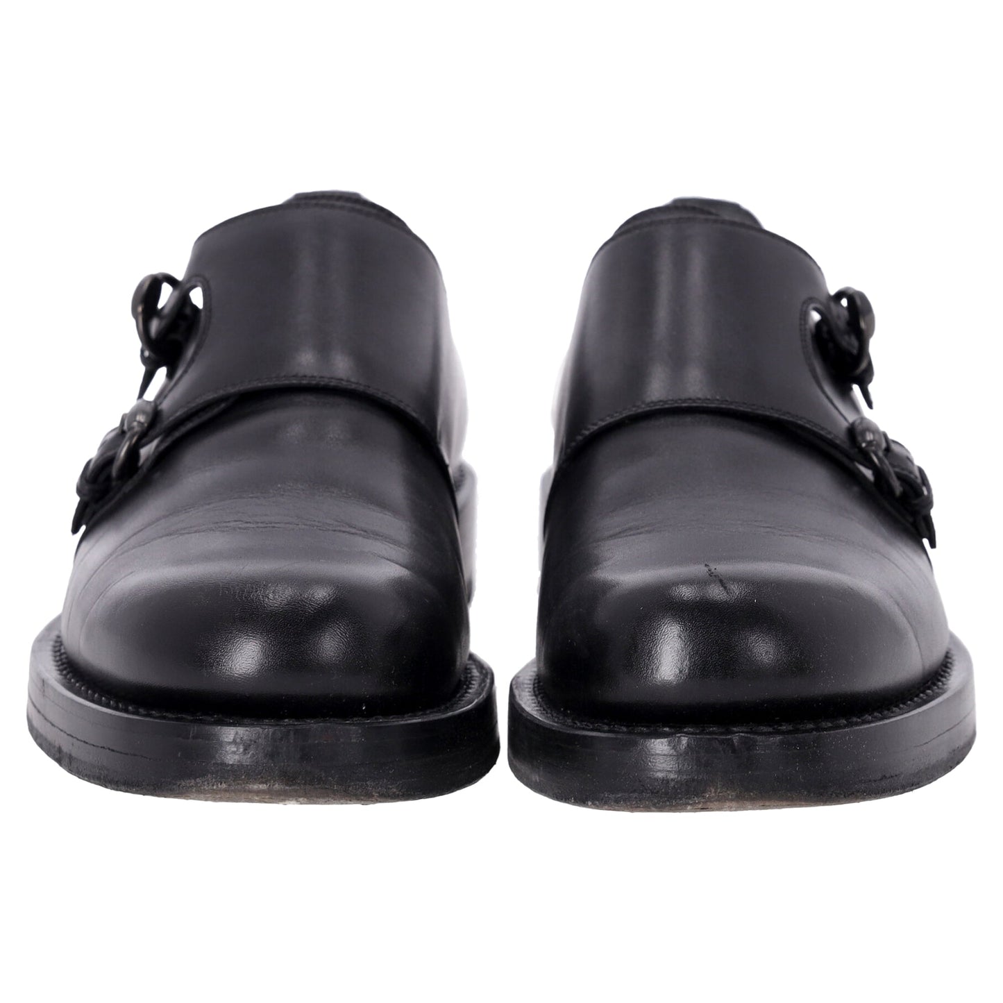 Gucci Double Monk Oxford Shoes in Black Leather