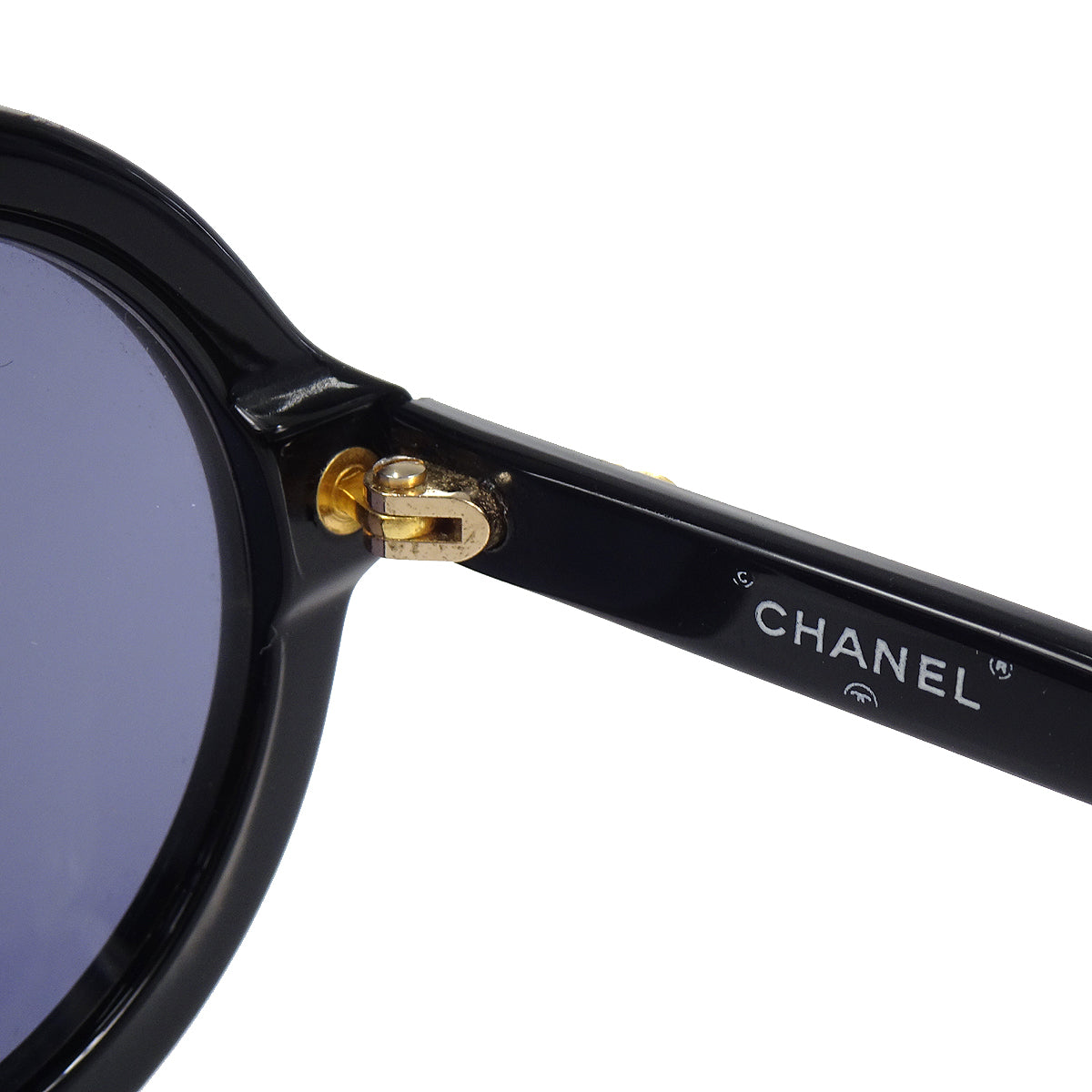 Luxury Chanel Round Sunglasses Eyewear Black Small New