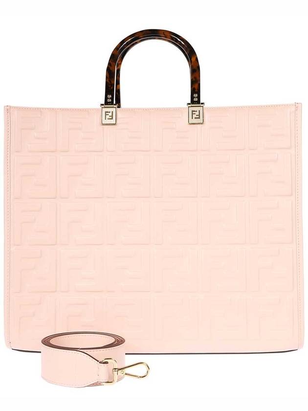 Luxury Fendi Sunshine FF Logo Medium Tote Bag Pink