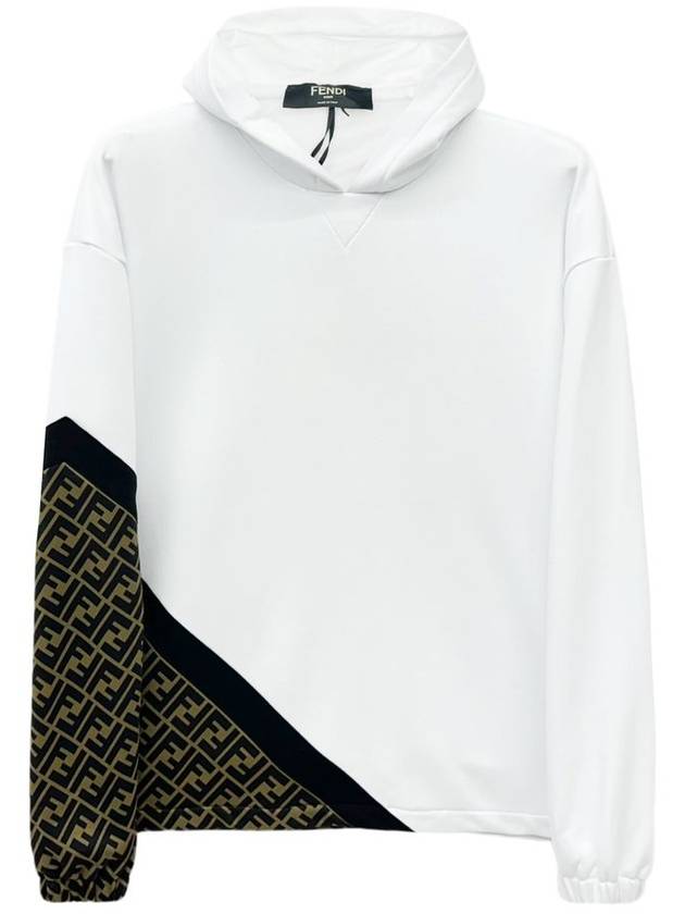 Luxury Fendi Monogram Logo Hoodie White