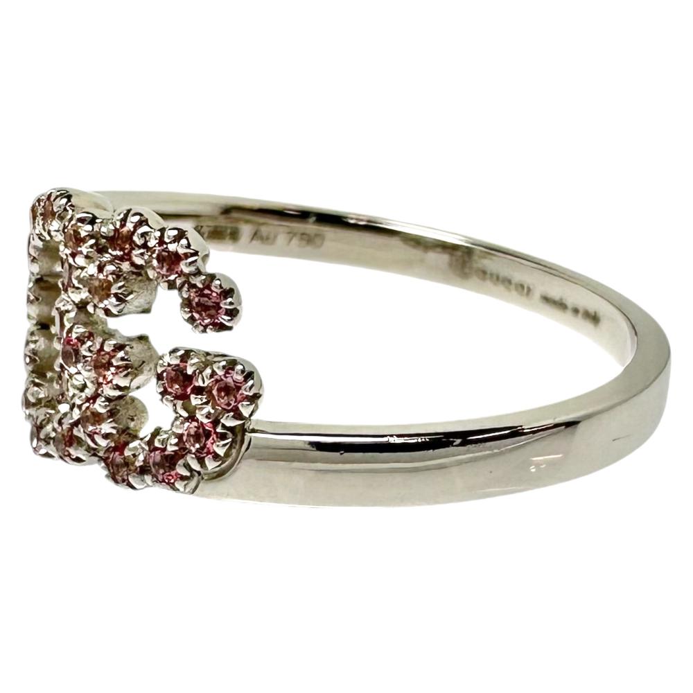 Gucci Pink Topaz Ring K18 White Gold