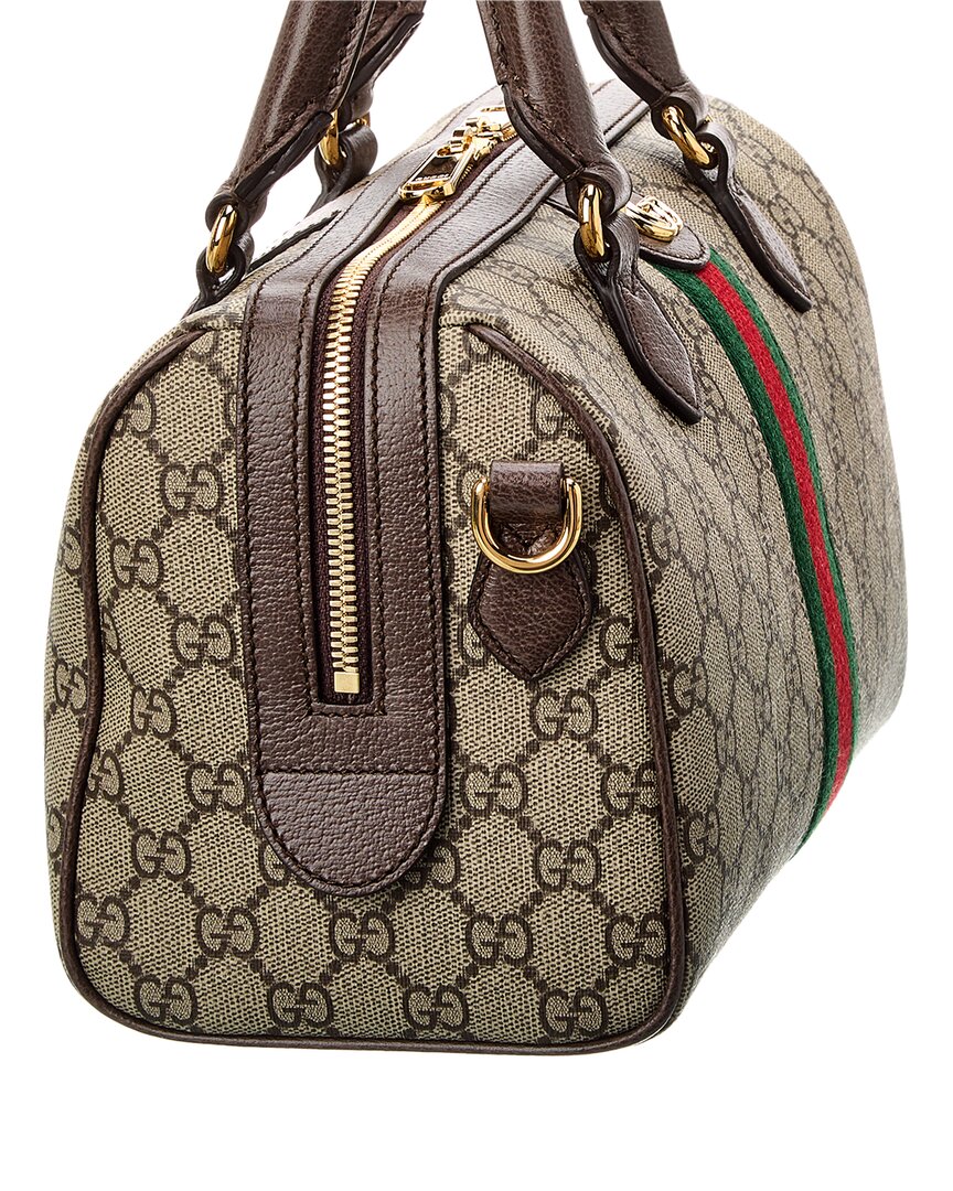 Luxury Gucci Trending 2025 Ophidia GG Small Top Handle GG Supreme Canvas & Leather Bag