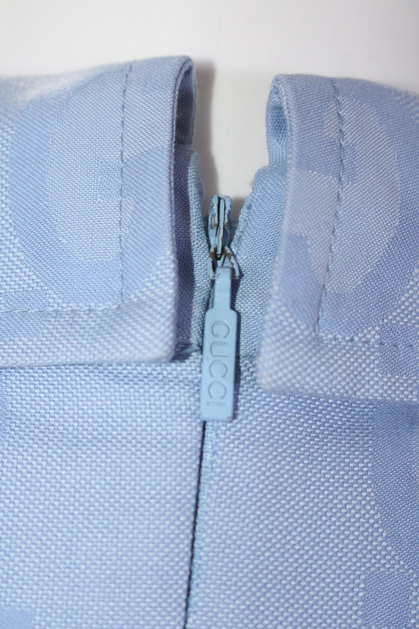 Gucci Womens Short Sleeves Button Down Pleated A Line Dress Blue