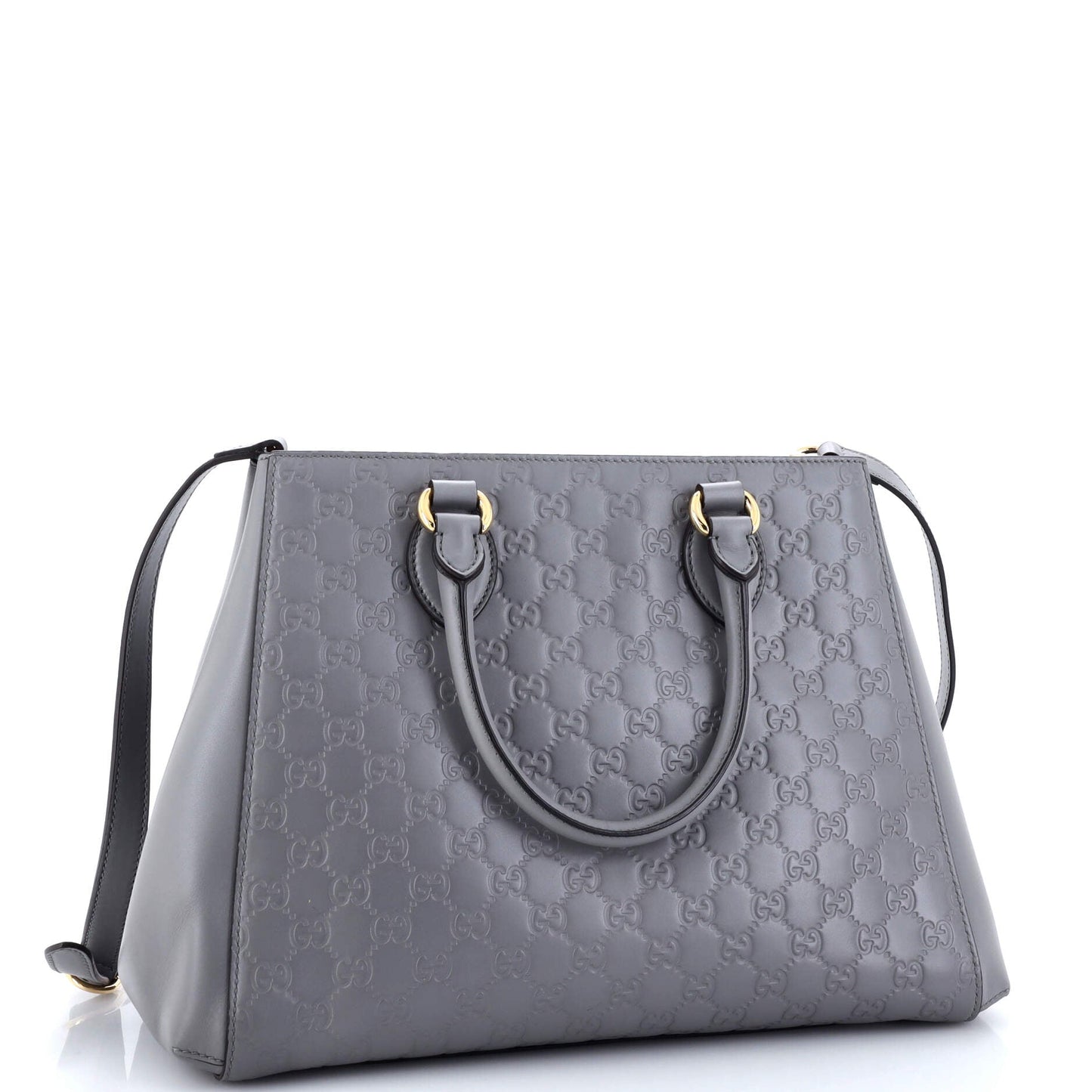 Soft Signature Convertible Top Handle Bag Guccissima Leather Large
