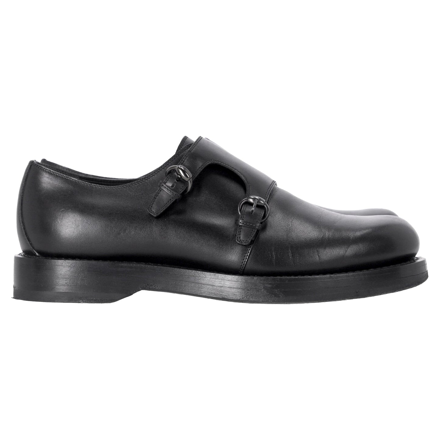 Gucci Double Monk Oxford Shoes in Black Leather