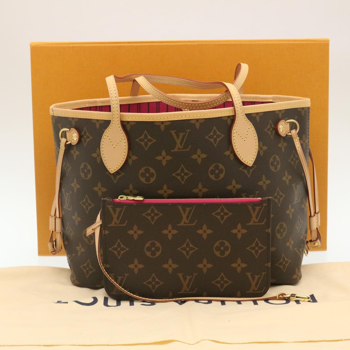 LOUIS VUITTON Monogram Neverfull PM Tote Bag M40155 LV am452bSA