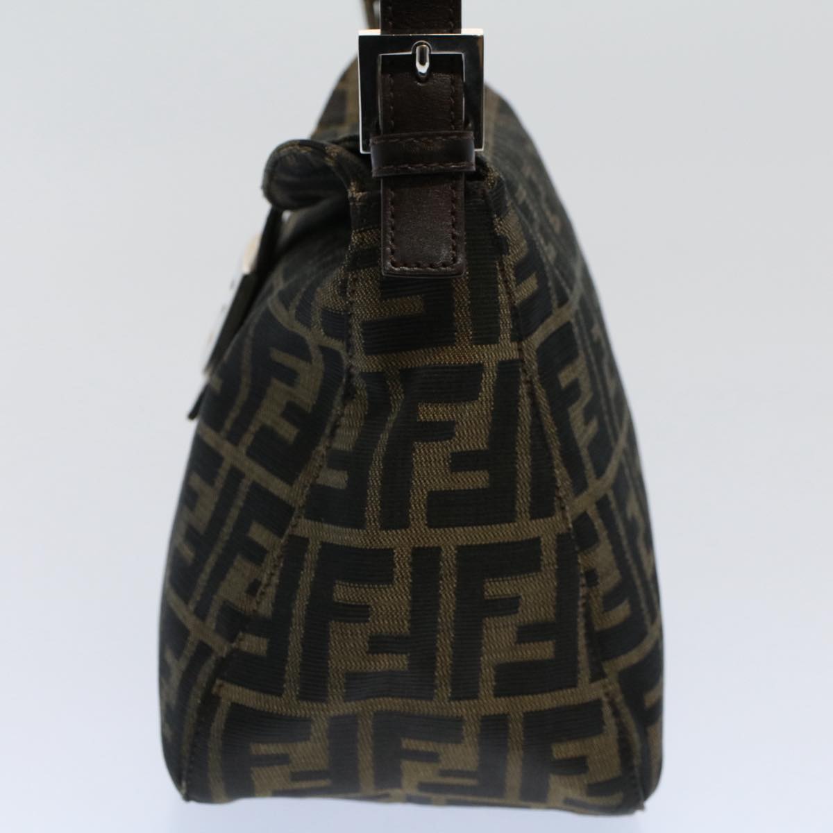 Luxury FendiZucca Canvas Mamma Baguette Shoulder Bag Black Brownbs10105