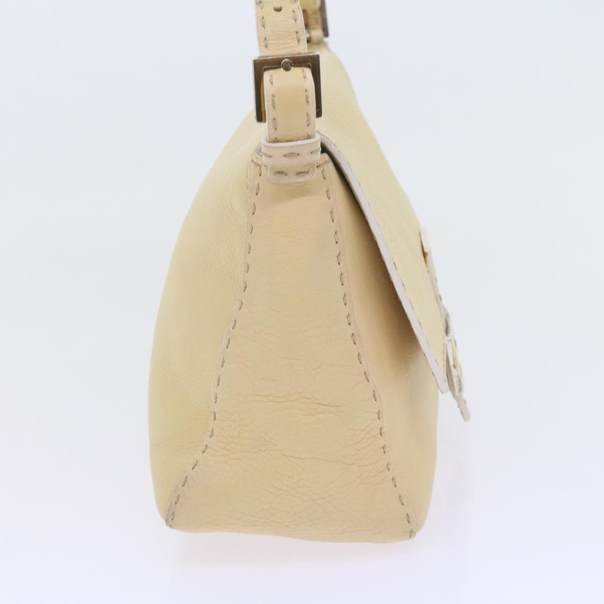 Luxury FendiMamma Baguette Shoulder Bag Leather Beigebs10191