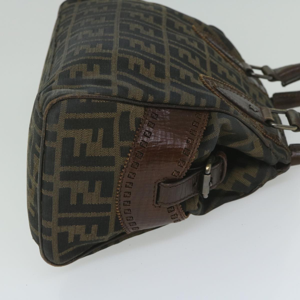 Luxury FendiZucca Canvas Hand Bag Black Brownbs10335