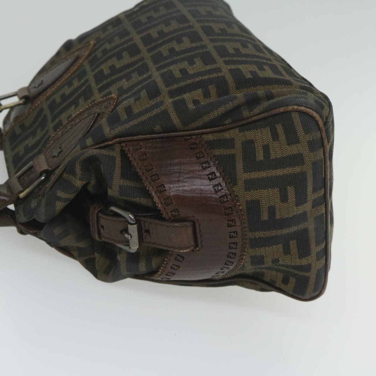 Luxury FendiZucca Canvas Hand Bag Black Brownbs10335
