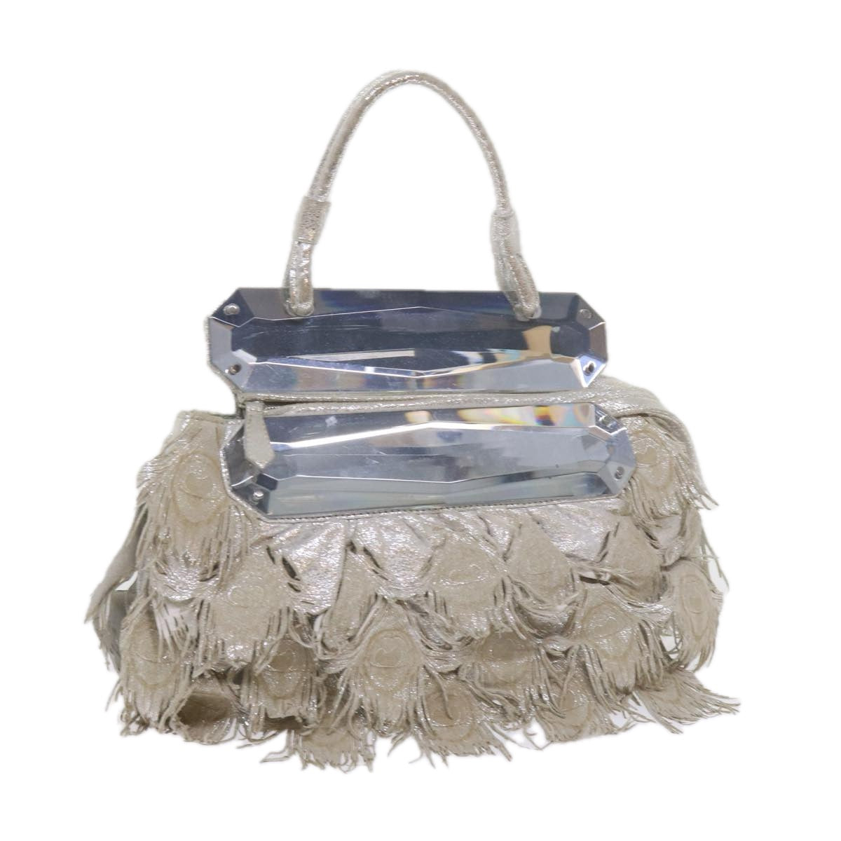 Luxury FendiHand Bag Polyester Silverbs10442