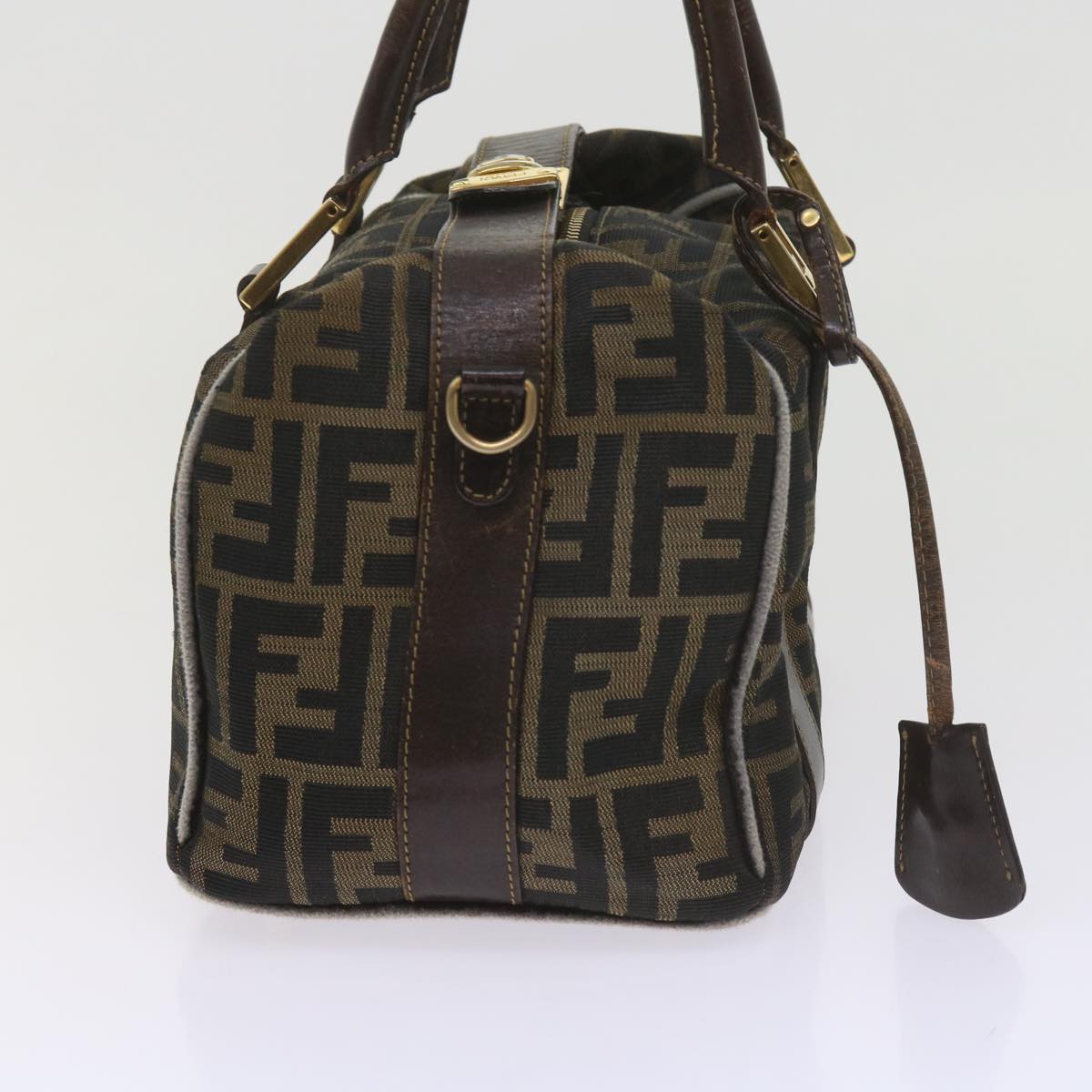 Luxury FendiZucca Canvas Hand Bag Black Brownbs10443