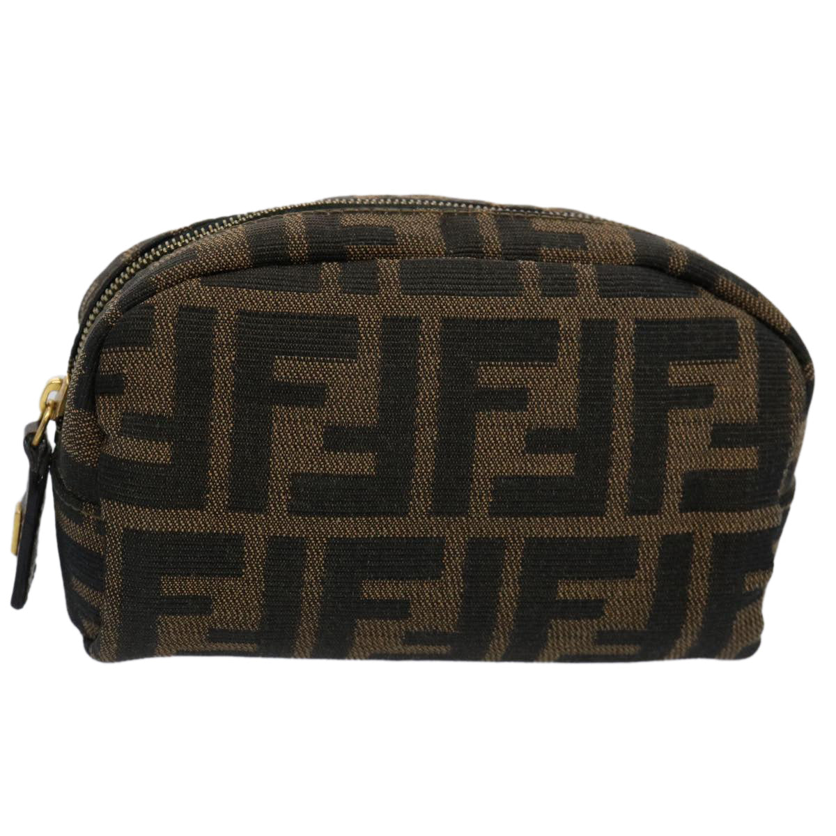 Luxury FendiZucca Canvas Pouch Black Brownbs10444