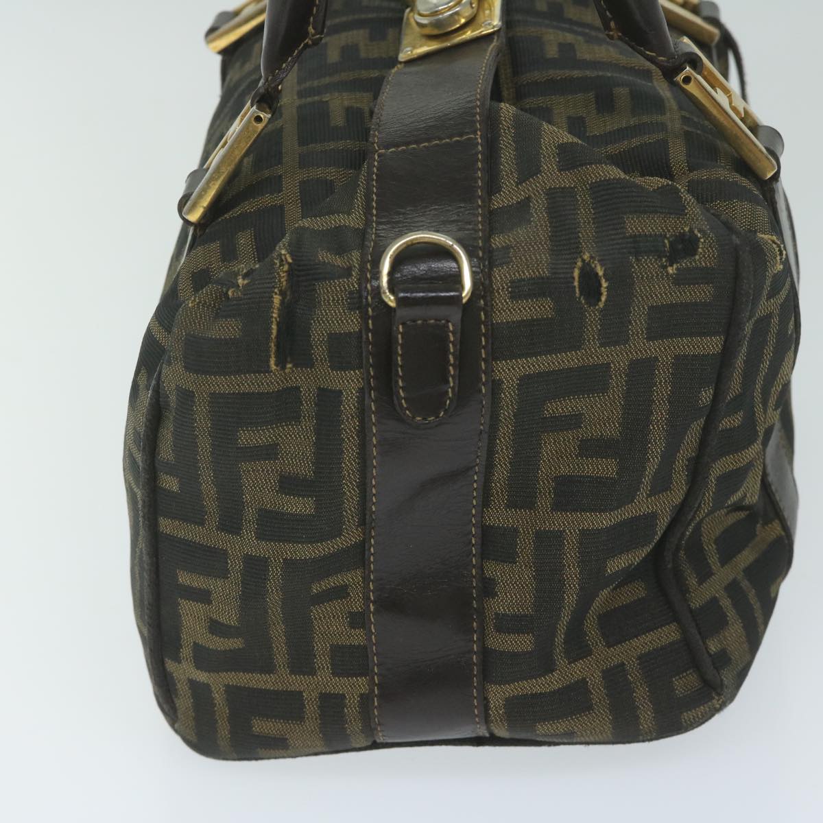 Luxury FendiZucca Canvas Hand Bag Black Brownbs10526