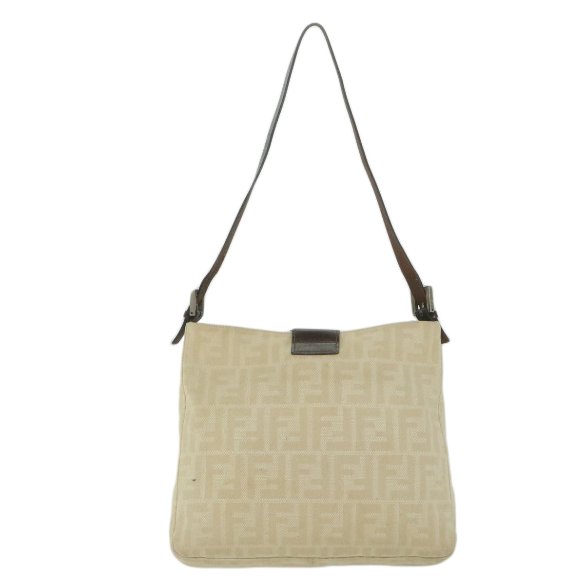 Luxury FendiZucca Canvas Mamma Baguette Shoulder Bag Beige 2348 26727 008bs10534