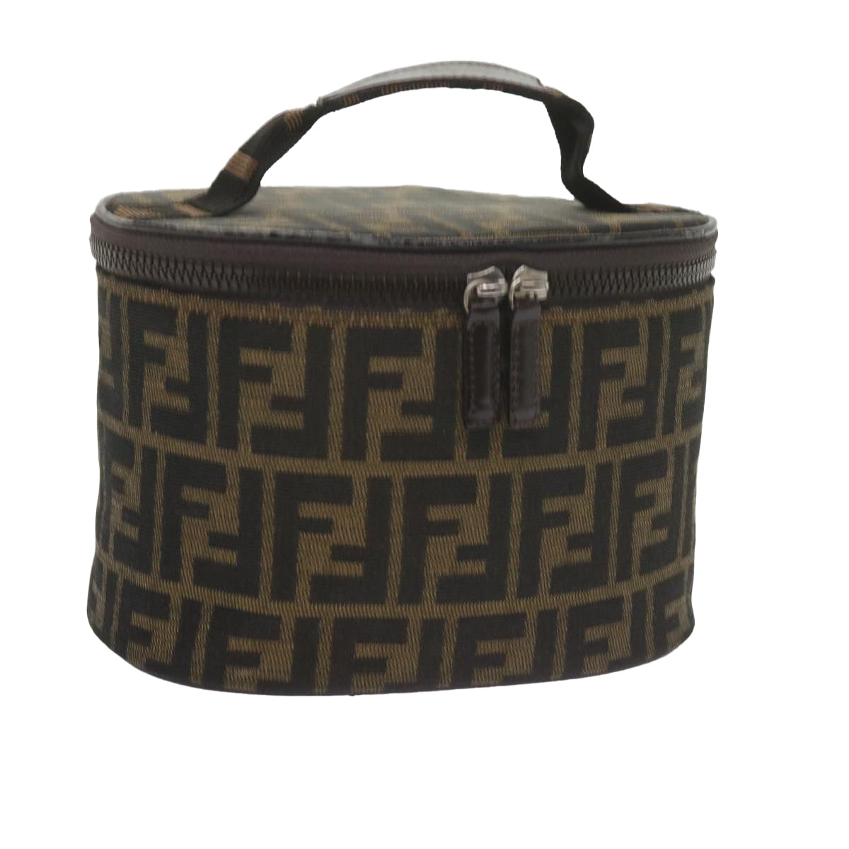 Luxury FendiZucca Canvas Vanity Cosmetic Pouch Black Brownbs10541