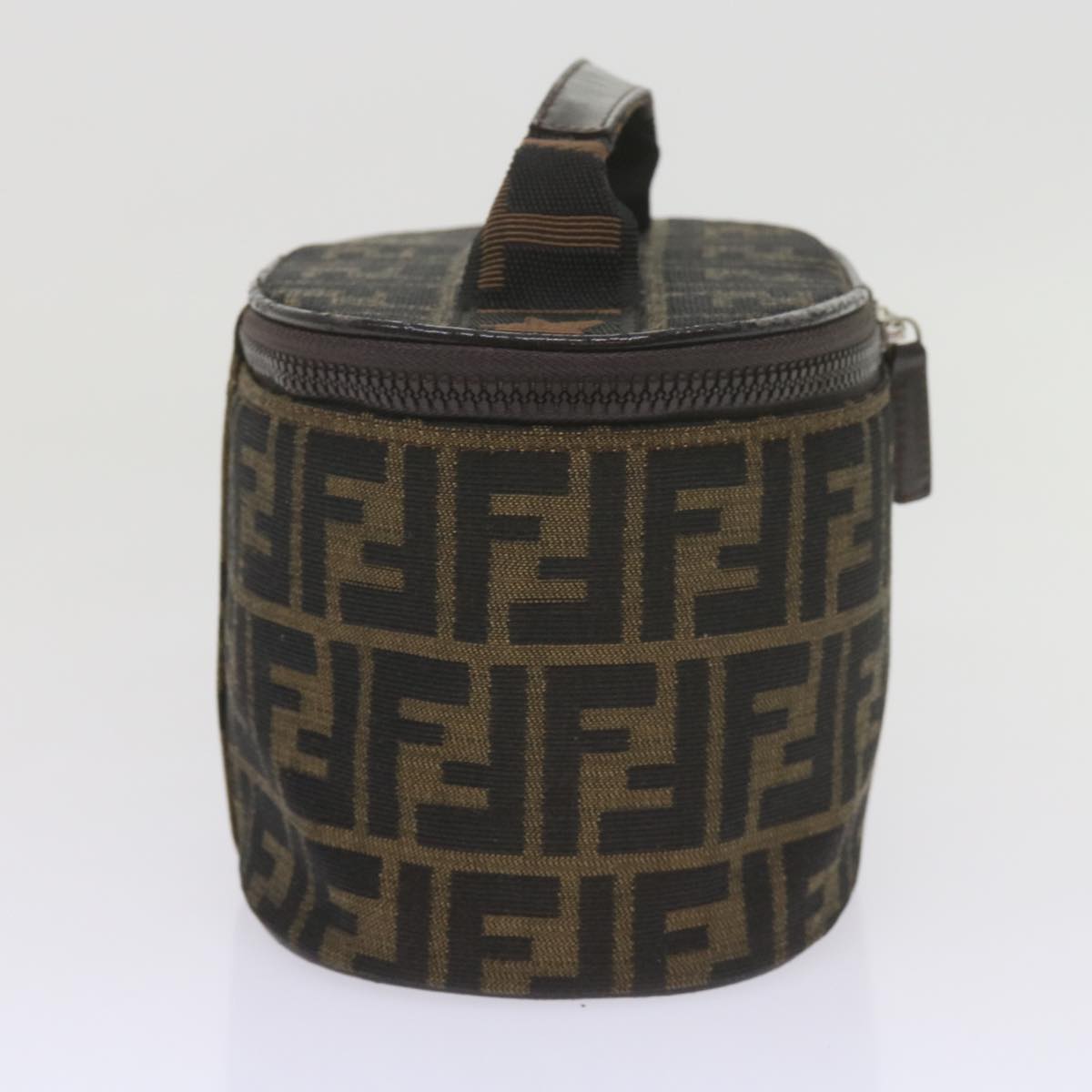 Luxury FendiZucca Canvas Vanity Cosmetic Pouch Black Brownbs10541