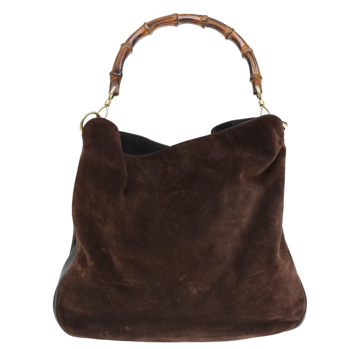 GUCCI Bamboo Shoulder Bag Suede 2way Brown  bs10661