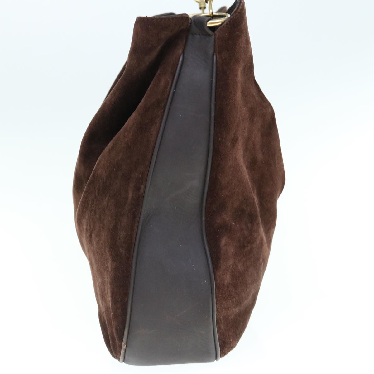 GUCCI Bamboo Shoulder Bag Suede 2way Brown  bs10661