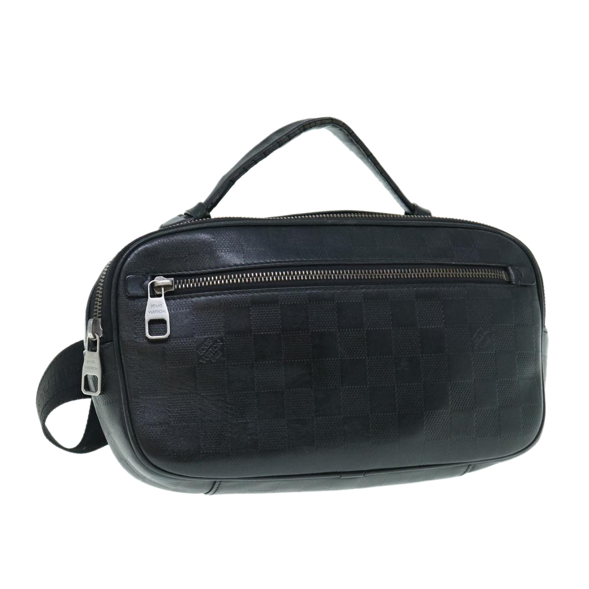LOUIS VUITTON Damier Anfini Ambreil ShoulderBag Black Onyx N41288 bs10716